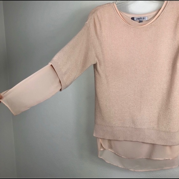 Jennifer Lopez | Pullover Layered Chiffon Sweater - Picture 3 of 6
